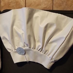 White faux leather skirt